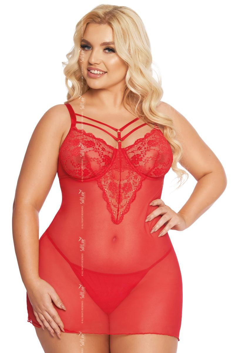 rotes Chemise 1890 von Softline Plus Size Collection rotes Chemise 1890 von Softline Plus Size Collection